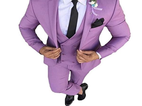 

customize groomsmen notch lapel groom tuxedos purple men suits weddingprom man blazer jacketpantsvesttie a1269680441, Black;gray
