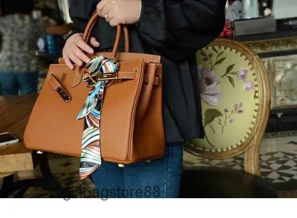 

tote bags lady 2023 designer bag lady birkins leather lychee pattern versatile one shoulder cross body handbag women's silver