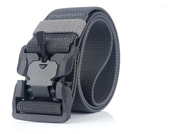 

waist support tactical belt quick release magnetic buckle military soft real nylon sports accessories3430977, Black;gray
