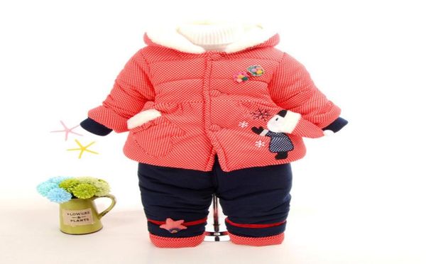 

baby winter clothing sets children girls christmas clothes set cartoon thick warm snow suit infant bebe kids frozen winter outfits6224869, White