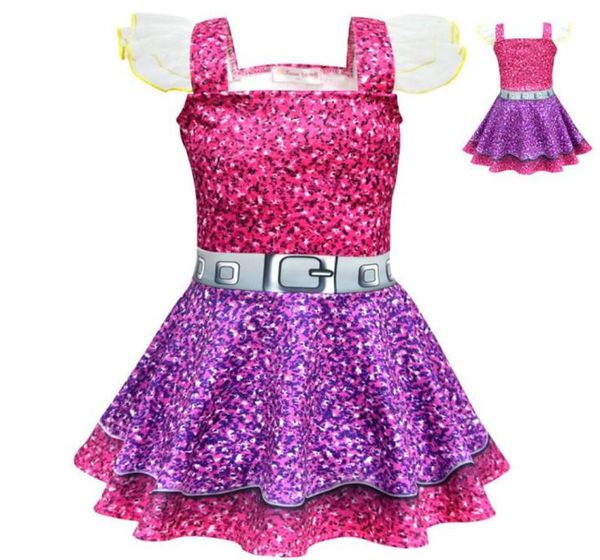 

girl lol dolls dress party dress for girl 039s birthday halloween christmas cosplay costume kids lol clothes 3 6 8 10y y1905157144195, Red;yellow