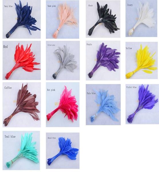 

1419cm cocktail feather for fascinatorsinamay hatparty maskwedding hat8 colors14 colours5442524, Silver