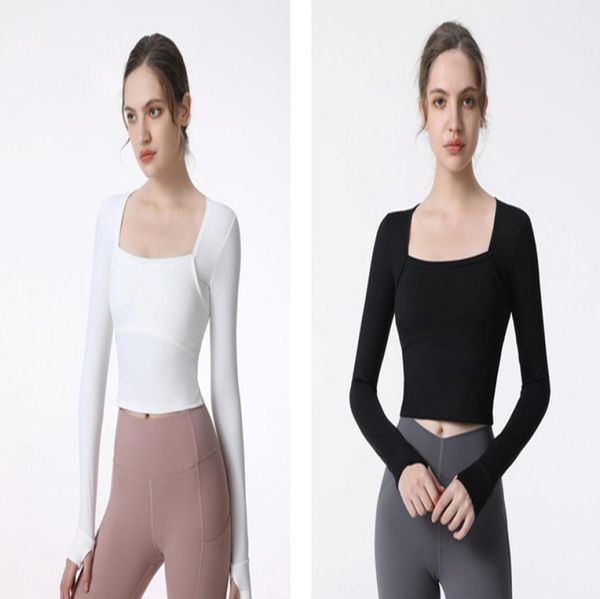 

2022 al yoga women039s breathable fast drying exercise yoga suit long sleeve slim outdoor fitness tshirt6862680