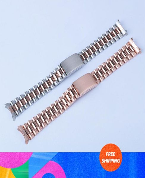 

19mm watch band strap 316l stainless steel gold silver watchbands oyster bracelet for rol datej subma 2936386, Black;brown