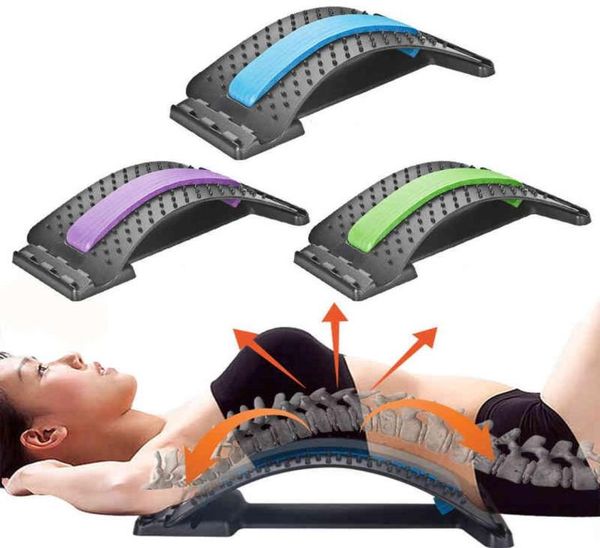 

back massager stretcher equipment massage tools massageador magic stretch fitness lumbar support relaxation spine pain relief q0511782582