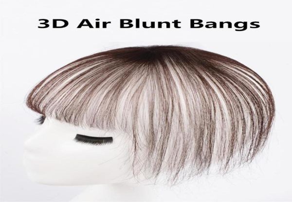 

3d air blunt hand made brazilian human hair bangs invisible clip in hair extensions extensions pieces bangs2761896, Black;brown