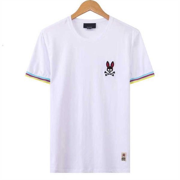 

2023 psychos polos tees summer new european and american bunnys t-shirt shirts fashion skull rabbit men's short sleeve foreign trade 3, White;black