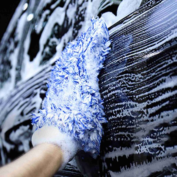 

glove double-sided car thickening plush car cleaning gloves microfiber absorbent cleaning coral fleece large car washing gloves r230629