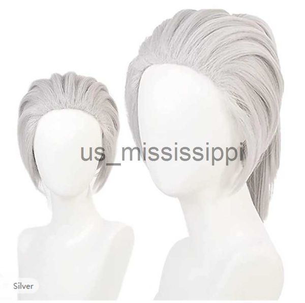 

cosplay wigs anime wig demon slayer uzui tengen cosplay wigs for men women short gray hair for halloween carnival costume party wigs x0630, Black