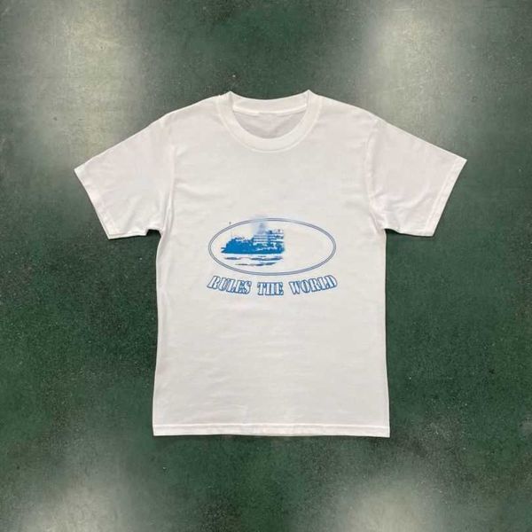 

corteizs t-shirt ins fashion mens designer tees demon island t shirt summer casual short sleeve breathable ship print round neck tshirt lux, White;black