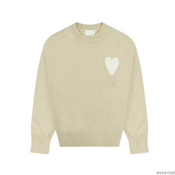 

paris designer men's sweater amis men women fashion cardigan casual loose round neck candy color lover heart usa street brand clothing, White;black