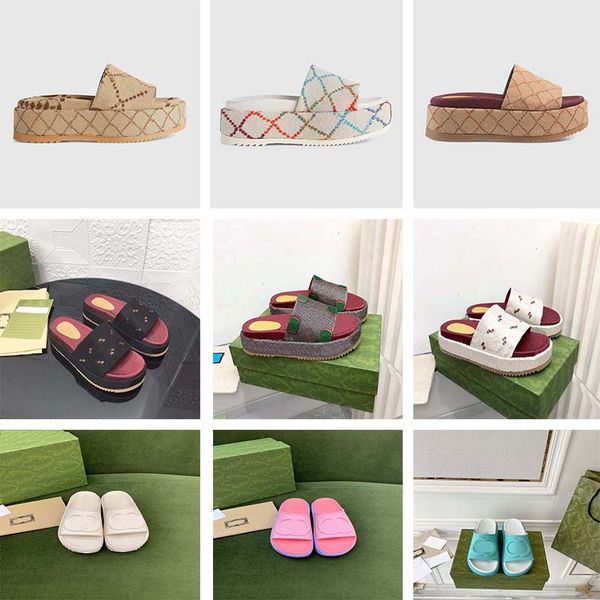 

designer slippers colorful womens platform fashion sandals mid heel high 55mm canvas strap box sandals, Black