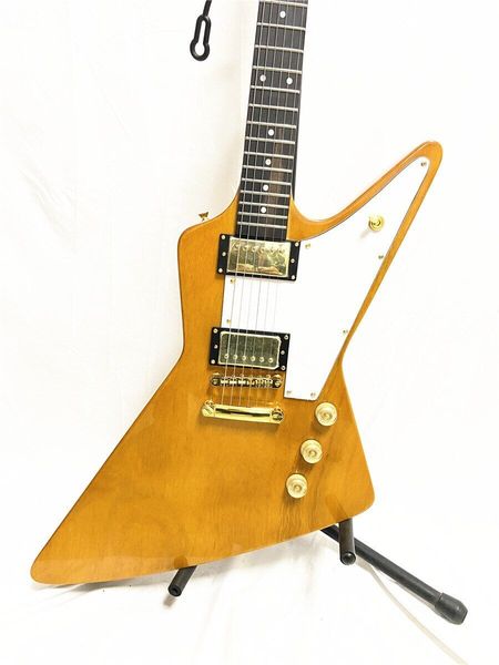 

goose shaped shaped transparent yellow electric guitar