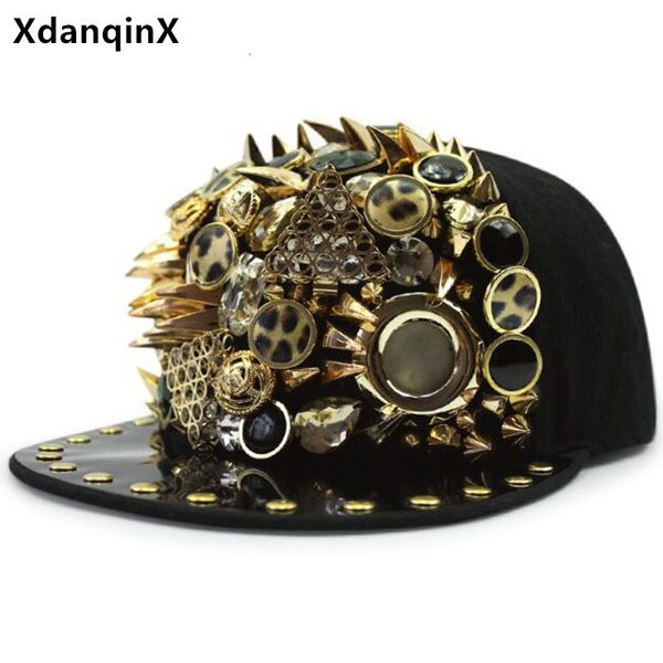 

ball caps xdanqinx personality trend hip hop for men women novelty headdress decoration flat brim cap adjustable size couple hat 230628, Blue;gray