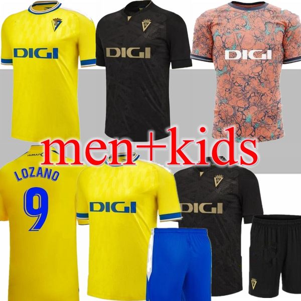 

23 24 cadiz soccer jerseys cadiz cf 2023 2024 lozano alex bodiger juan cala camiseta ascenso a liga santander de carnaval men kids home away, Black;yellow