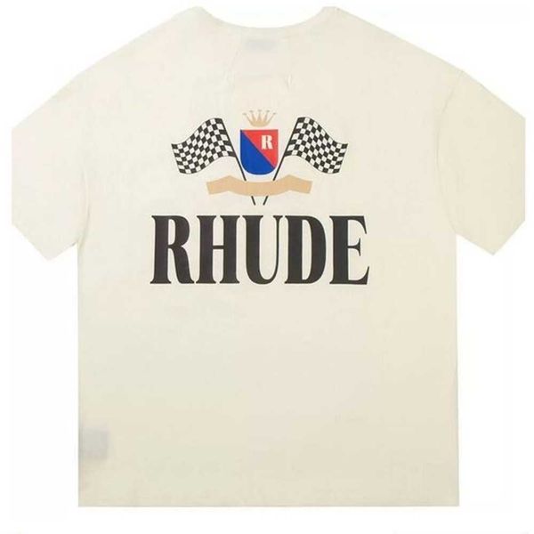 

2023 designer shirts summer mens t-shirts womens rhudes designers for men letter polos embroidery tshirts clothing short sleeved tshirt lar, White;black