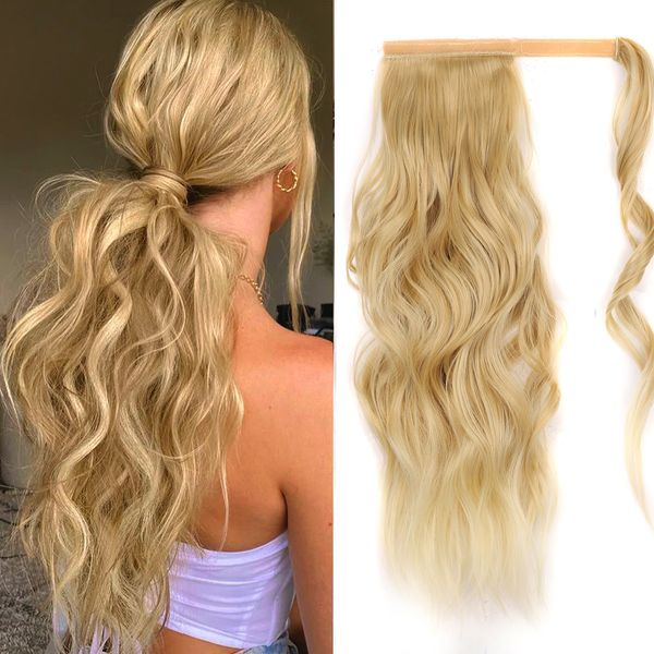 

lace wigs tails 20 inch long curly wrap around tail daily wear cosplay synthetic clipin hairpiece fake hair s for women kids 230629, Black;brown