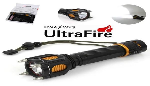 

led flashlight t6 tactical flashlight with hammer head alarm powerful camping torch lamp rechargeable 18650 battery car charger5042148