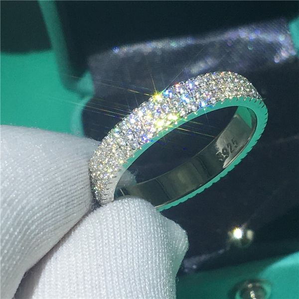 

hollywood white gold filled promise ring pave aaaaa cz stone engagement wedding band rings for women bridal fine jewelry, Slivery;golden