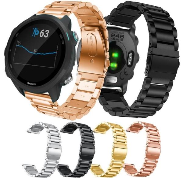 

watch bands 20mm watchband stainless steel wristband for garmin forerunner 245 bracelet replacement strap 6454560157, Black;brown