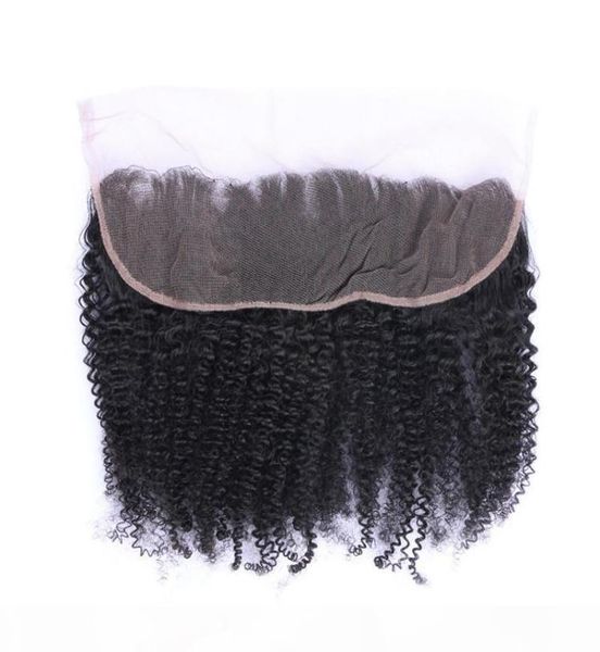 

afro kinky curly 13x4 lace frontal closure with baby hair unprocessed 100 virgin malaysian kinky curly full lace fontal hair piec8345930, Black;brown