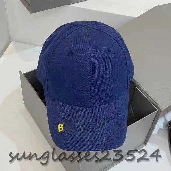 

designer men women classic alphabet baseball cap snapback cap outdoor adjustable visor super multi-color blue hat with yellow embroidery, Blue;gray