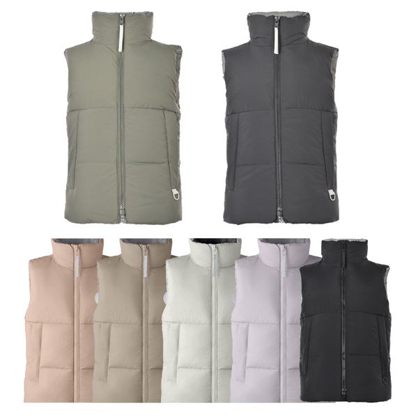 

men's vest puffy jackets designer autumn winter gilet goose luxury down woman vest feather filled material coat graphite gray black and, Black;white