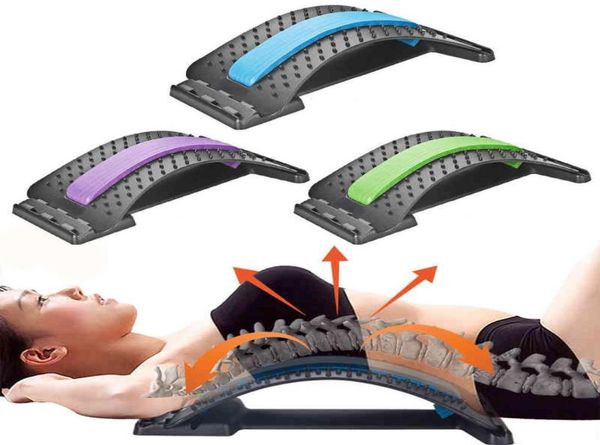 

back massager stretcher equipment massage tools massageador magic stretch fitness lumbar support relaxation spine pain relief q0513764460