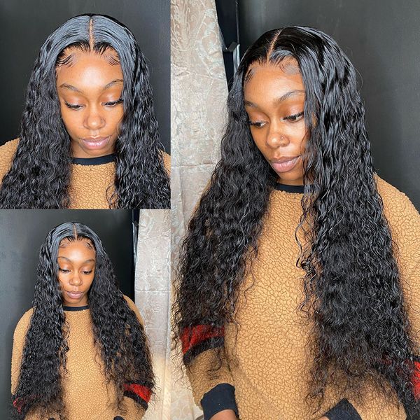 

150%density pre plucked brazilian kinky curly soft lace front wig for women with baby hair daily wigs natural black, Black;brown