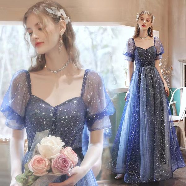 

2023 blue sparkly sequins prom dresses celebrity met gala dress evening party gowns real images evening party dresses crystals diamond sequi, Black;red
