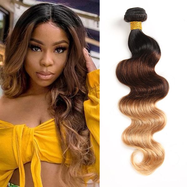 

lace s colored body wave human hair bundles brazilian weave ombre 100 remy weaving 12 pieces 230629, Black;brown