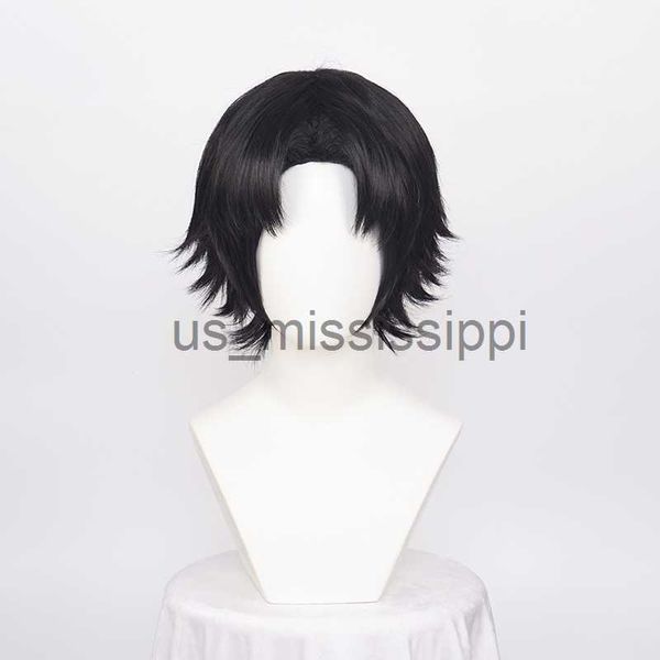 

cosplay wigs ccutoo men's black synthetic hunter x hunter captain chrollo lucilfer wigs short cosplay costume wigs halloween party play