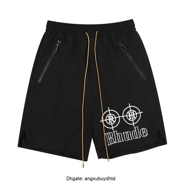 

men's shorts american fashion brand rhude heart print men's loose casual drawcord sports shorts, White;black