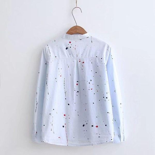 

shirts fashion blouses 2021 women autumn new simple graffiti printed long sleeve shirt women long sleeve shirt wholesale female clothes, White
