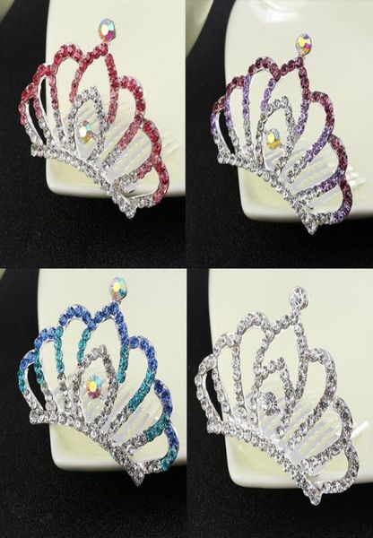 

women girls wedding hair crown crystal crown tiaras princess rhinestone tiaras crown hair combs birthday gift for kids girls1600231, Slivery;white
