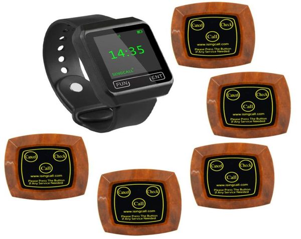 

singcall wireless ktv hospital service calling system 5 multibuttons 1 watch7716320