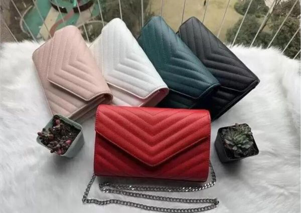 

genuine leather chain purse leather women shoulder bags crossbody luxury handbags clutch purses ladies wallets tote gold silver black chain