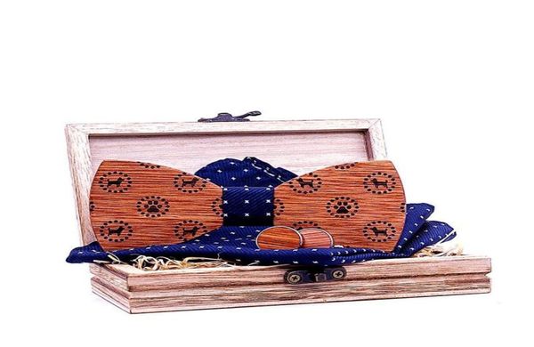 

bow ties sitonjwly novelty male wooden handkerchief cufflinks set for shirt wedding handmde wood bowties gravatas cravats tiebow3811202, Black;gray