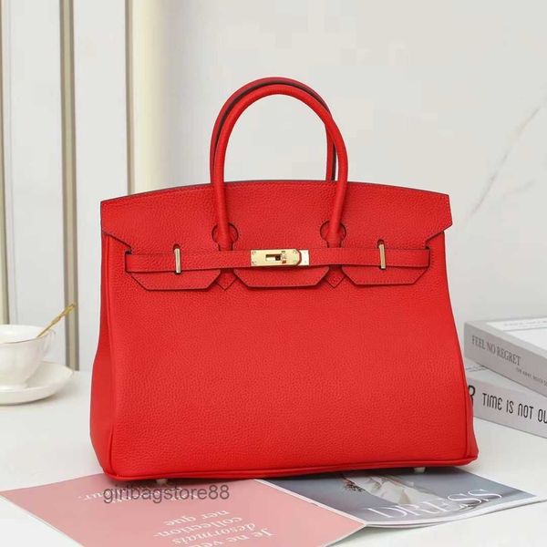 

women's 2023 leather cowhide buckle lady designer bag 35cm oversize birkins gold tote lychee grain bags large capacity soft handbags hv