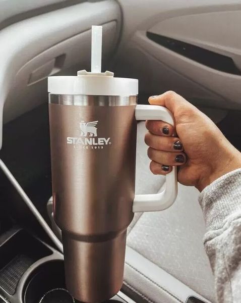 

24h ship 1pc stanley 40oz mugs with handle insulated tumblers frosted lid stainless steel coffee termos cup with logo