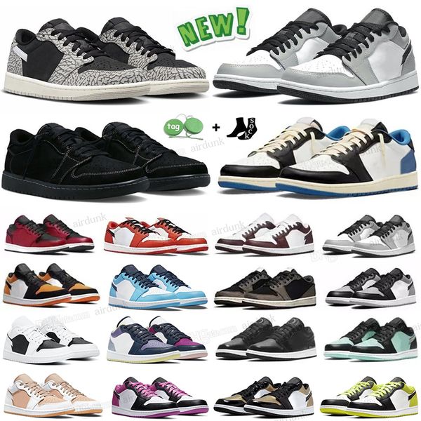 

jumpman 1 low basketball shoes og 1s golf panda purple black cement phantom light smoke grey travis olive reverse mocha wolf for women men t