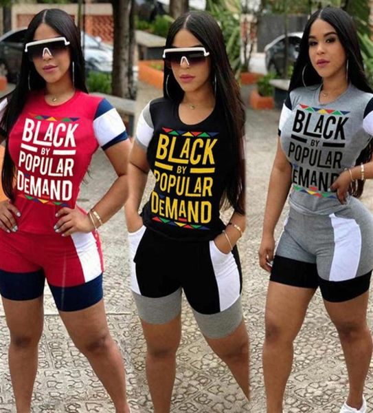 

black by popular demand women tracksuit short sleeves t shirt shorts two pieces sets outfits fashion casual sport suit d61815259h8669765, White