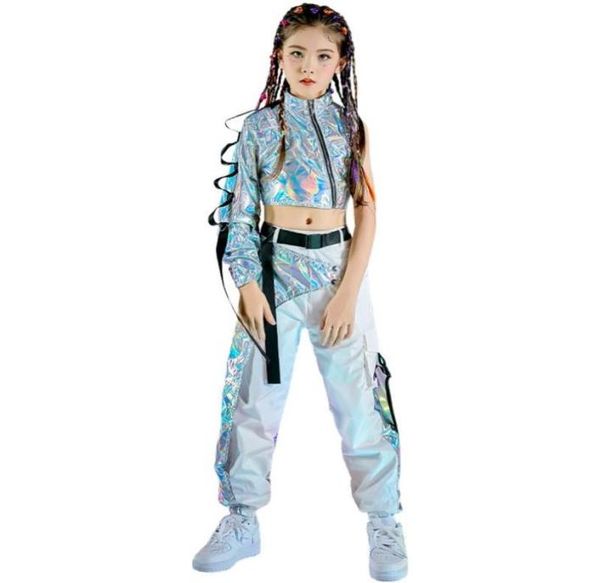 

clothing sets girls technology sense catwalk fashion girl model jazz dance style costume hiphop suit kids clothes4955026, White