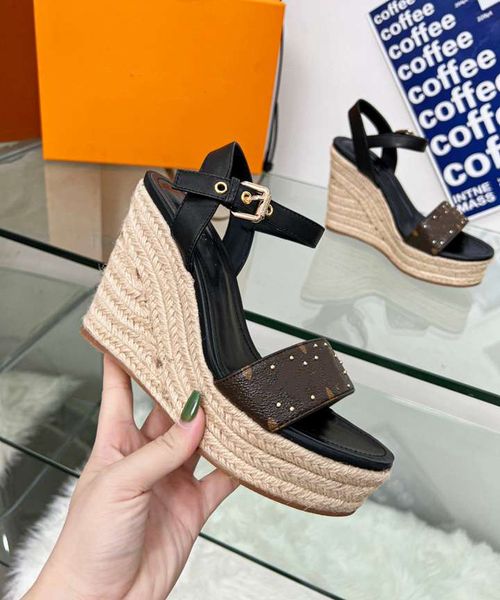 

fashion sandals luis luxury designer platform sandals classic slide vuttonity women's leather high-heeled sandals lx071, Black