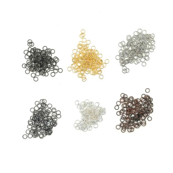 

jln 500pcs copper 4mm/5mm open jump rings & split rings gold/black/silver/bronze plated color connectors for jewelry dyi making