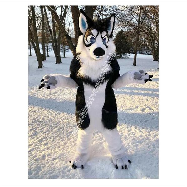 

husky fox medium length fur mascot costume cartoon anime theme character carnival adults size christmas birthday party outdoor outfit suit, Red;yellow