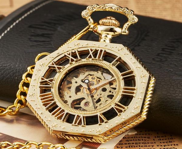 

mechanical pocket watch golden sliver bronze hollow fob chain with box men and women lady watches mens vintage gifts5949260, Slivery;golden