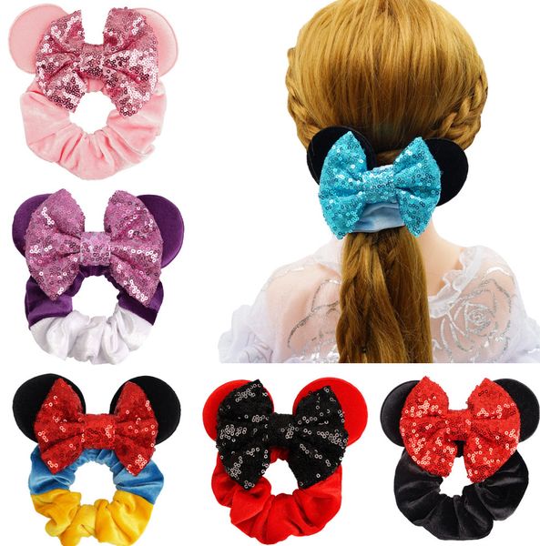 

6 inch children's hair band ear velvet circle sequin butterfly knot holiday party headwear hair accessories variety of styles to choose