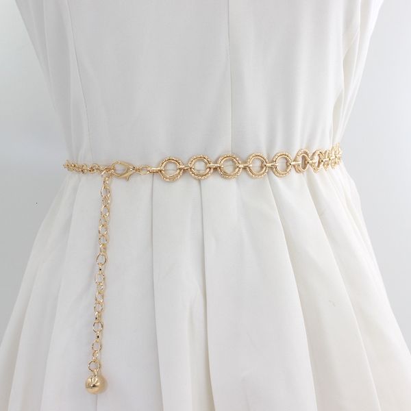 

other fashion accessories fashion circle metal belt womens gold silver waistband hip hop style dress accessories cinturon mujer 230627