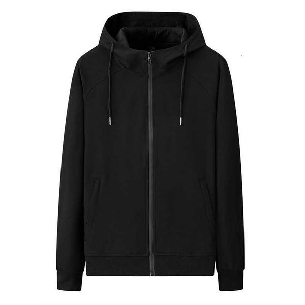 

men's new coat spring and autumn sweater sports casual jacket hooded zipper cardigan wear, Black